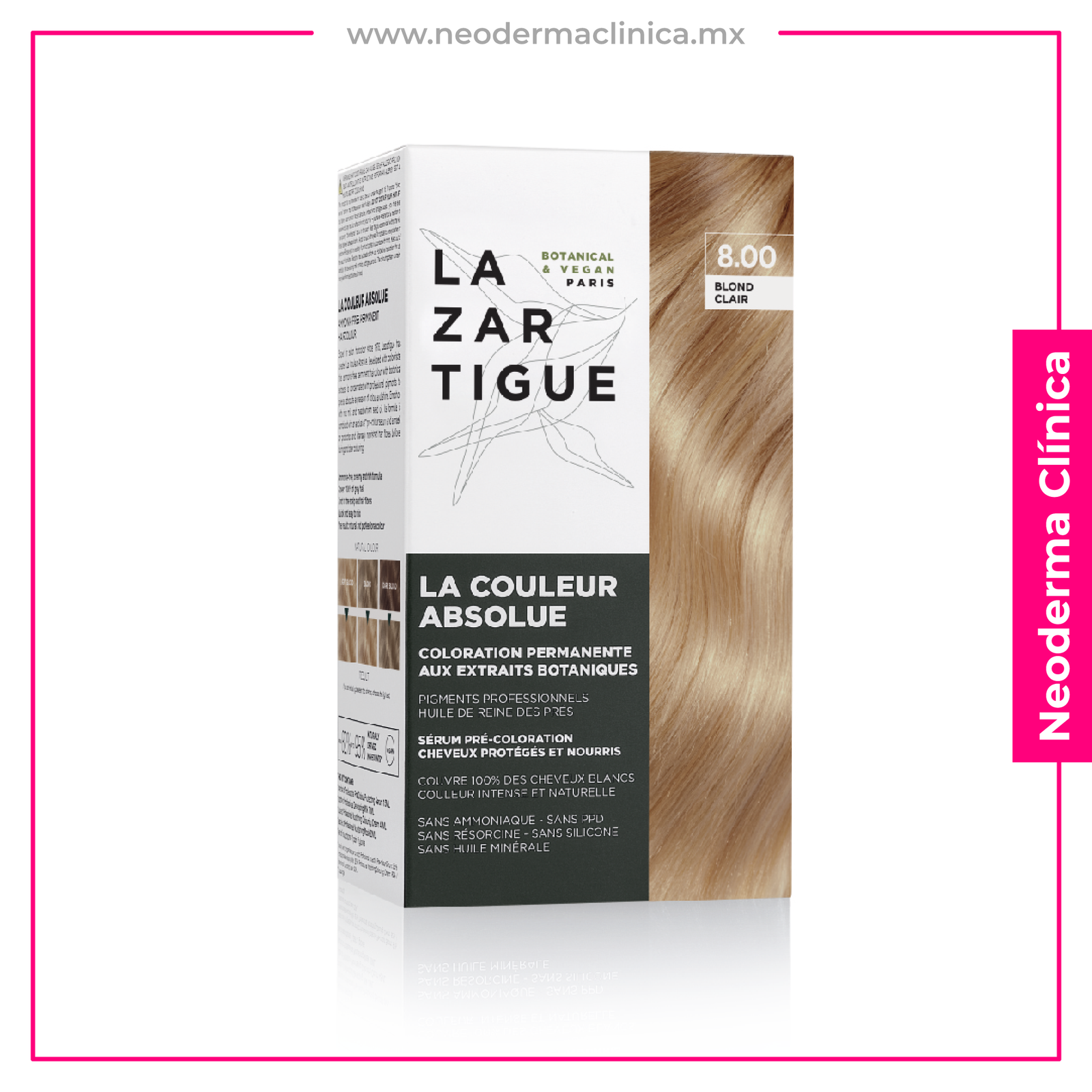 LAZARTIGUE - Tinte Light Blond 8.00 para 1aplication - Pair Neoderma SKIN