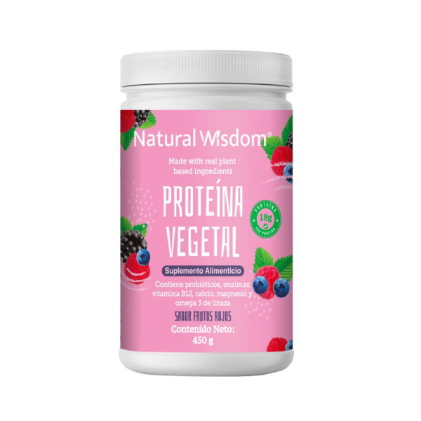 Proteína Vegetal Natural Wisdom: Sabor Frutos Rojos | 18 g de Proteína Vegana