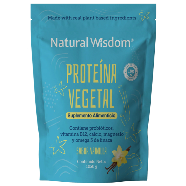Proteína Vegetal Natural Wisdom 18G: Nutrición Deliciosa con Sabor a Vainilla