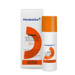 Imagen del Bloqueador Solar Soleas Water Fluid SPF50+ de 50 ml: una botella transparente con una textura acuosa y un rayo de sol brillante en el fondo.
